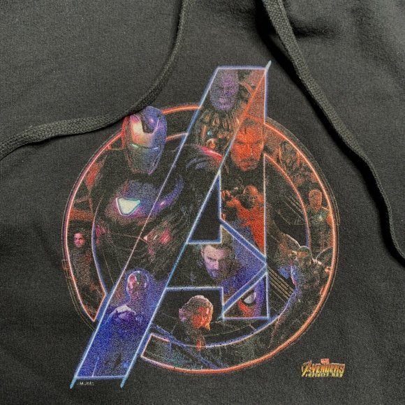 Avengers Hoodie Sweatshirt Mens S Long Sleeve Marvel Comic Movie Black H… - Picture 2 of 7